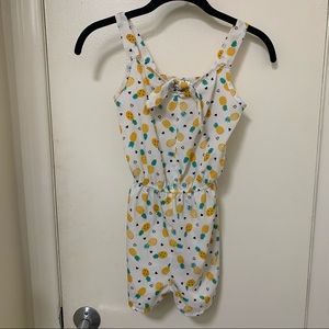 Jenna & Jessie Pineapple Print Romper, Girl’s Summer Romper